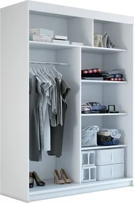 Produktbild von Schwebetürenschrank Kleiderschrank GAP 120 cm Schrank Garderobe Spiegel. Farbe Weiß. Möbel vom Hersteller!