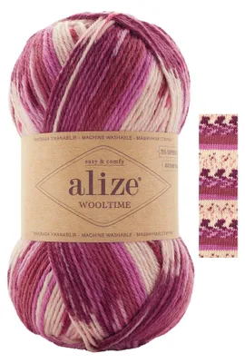 100g Sockenwolle Alize Wooltime 11020 Spaghettieis