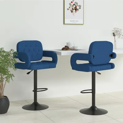 Produktbild von Hochwertig Barhocker 2 Stk. Blau Stoff 335621