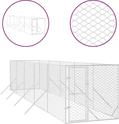 Produktbild von Outdoor-Hundezwinger Silbern 2x10x2 m Verzinkter Stahl