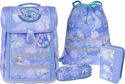 Produktbild von McNeill Schulranzen Ergo Perfecto Disney Schoolbag Set 5-teilig Stitch II violett