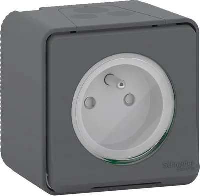 Image de Prise avec terre saillie Mureva, gris anthracite