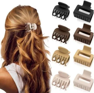 Produktbild von Kleine Haarspangen, 8 Stück, Krallen-Haarspangen mit rutschfestem Halt, 4 cm, für dünnes und dickes Haar, Haarstyling-Zubehör für Frauen und Mädchen