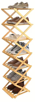 Produktbild von Schuhschrank - Schuhregal - Schuhaufbewahrungsbox - Kleines Schuhregal - Organizer für Schuhe - 7 Fächer - Faltbar