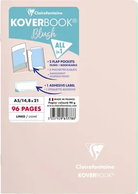 Produktbild von Clairefontaine 5x Koverbook Heft A5 48 Blatt liniert - Puderrosa/Minze 961778C