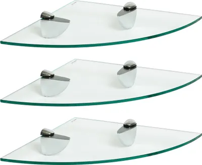 Produktbild von Harbour Housewares Eckregale aus Glas, schwebend – 30 cm – 3er-Pack