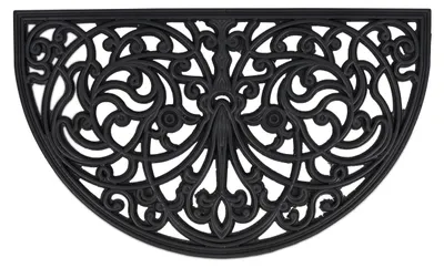 Immagine prodotto di Zerbino in gomma Relaxdays, LxP: 75 x 45 cm, antiscivolo e resistente alle intemperie, con motivi decorativi, per interni ed esterni, nero