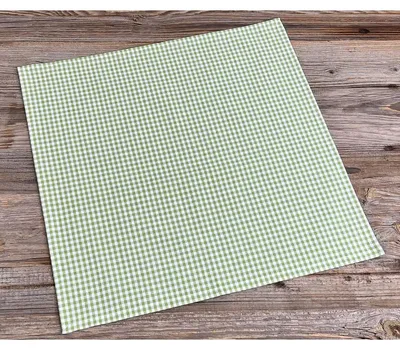 Image de Serviette de table tissu LAVINA décoration de table campagne vert à carreaux