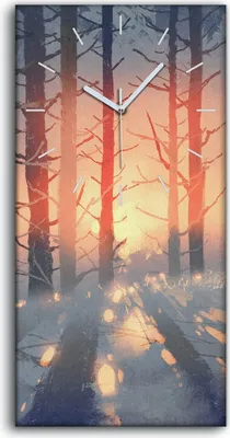 Produktbild von Leinwand Wanduhr Wandkunst Uhr Geräuschlos 30x60 Ölgemälde Kunst Bäume - weiße Hände