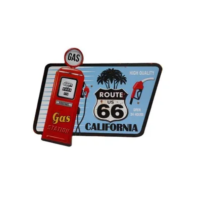 Produktbild von Route 66 California Holzschild - Holzwandschild - Wanddeko - Textschild - Garage Holzschild - Vintage Deko - Mancave Deko.