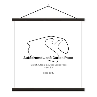 Produktbild von MuchoWow® Textilposter Formel 1 - Brasilien - Rennstrecke 60x60 cm mit schwarzem Rahmen - Posteraufhänger