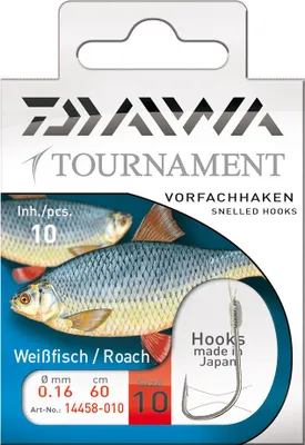 Produktbild von Daiwa Tournament Rotaugenhaken Gr.10 Gebundene Vorfachhaken