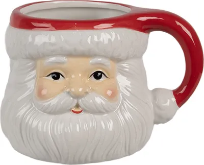 Immagine prodotto di Tazza Clayre & Eef 400 ml in Vetroceramica bianca rossa Babbo Natale