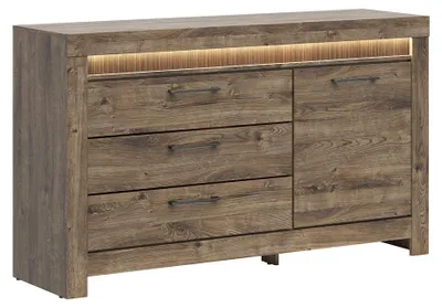 Produktbild von Buffet Amaury mit 3 Schubladen und 1 Tür, Holzoptik, 157cm