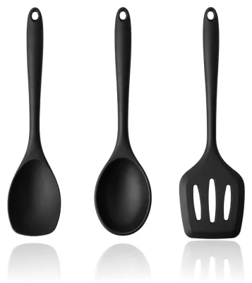 Productafbeelding van Kooklepel van 30 cm van hittebestendig siliconen - set van 3