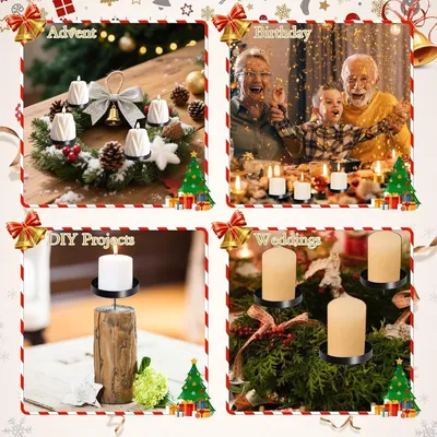 Set von 4 Metallkerzenhaltern für den Advent