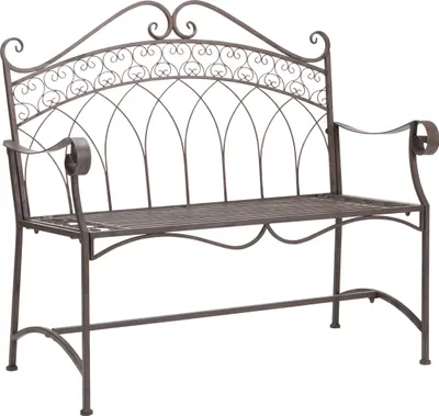 Produktbild von Dehner Gartenbank Antik, 2-Sitzer Bank in Vintage-Optik, 110 x 55 x 103.5 cm, Eisen, braun