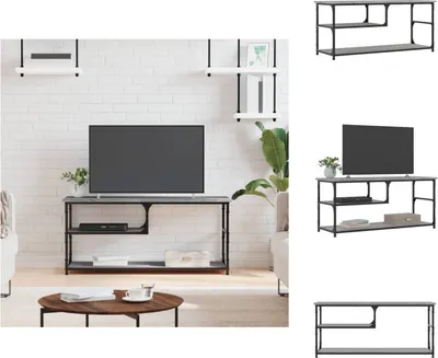 Produktbild von vidaXL TV-Schrank Grau Sonoma 103x38x46,5 cm Holzwerkstoff und Stahl -  TV-Möbel