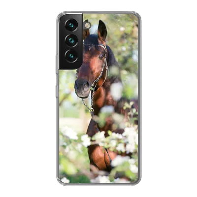 Produktbild von MuchoWow® Handyhülle Schutzhülle Hülle für Samsung Galaxy S22 Pferde - Blüte - Frühling - Tiere Silikon Softcase Handy Hülle - Mobiltelefonhülle