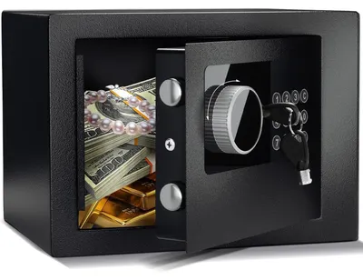 Productafbeelding van Kluis - Elektronische kluis - Codeslot - 23 x 17 x 17 cm - Zwart