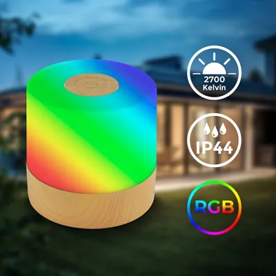 Obrázok produktu pre Mini RGBW LED stolová lampa bezdrôtová IP44 LED stolová lampa dobíjateľná batéria vonkajšia/vnútorná
