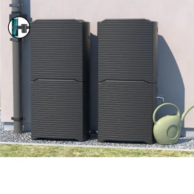 Produktbild von FUSION Wandtank 500 l Regentonne mit Auslaufhahn, zur Regenwassernutzung, modular erweiterbar