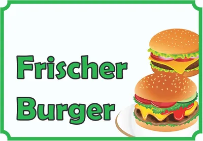 Produktbild von Frischer Burger Schild A0 Rückseite selbstklebend