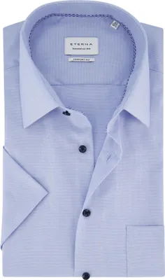 Produktbild von Eterna Comfort Fit Hemd blau Struktur bügelfrei