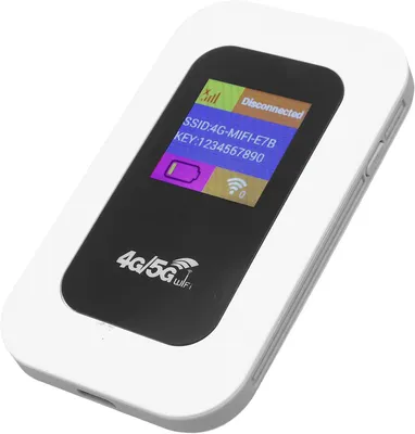 Obrázek produktu pro Přenosný 4G WiFi hotspot, mobilní router s rychlostí 150 Mb/s a slotem pro SIM kartu, ideální na cesty, až pro 10 zařízení, napájení přes USB-C, s displejem