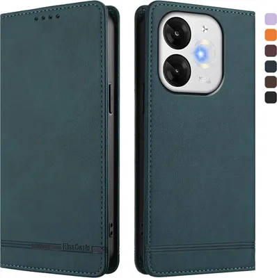 Produktbild von Hülle für itel A80, Retro Kunstleder Ständer Klapphülle mit Kartenfächer und Magnetische Grün