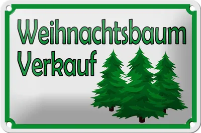 Produktbild von Blechschild Hinweis 18x12cm Weihnachtsbaum Verkauf