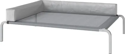 Image de Fortuna Lai Lit pour chien d'extérieur, lit surélevé pour chiens de taille moyenne, avec coussin en forme de L 110 x 75 x 30 cm, gris clair