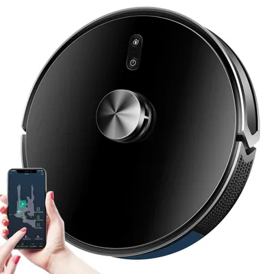 Immagine prodotto di Aspirapolvere robotizzato - Aspirapolvere robotizzato con funzione lavapavimenti - Aspirapolvere intelligente - Aspirapolvere robotizzato controllabile tramite app