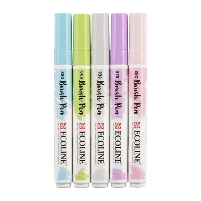 Obrázok produktu pre Ecoline Brush pen X12 Akvarelové pero Pastel 5 ks