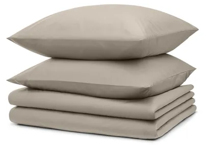 Image de Blumtal literie 2x 135x200cm + 2x taies d'oreiller 80x80cm - Microfibre Bed Sheets 135x200cm - 4 paires de draps taupe