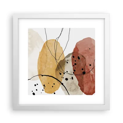 Produktbild von Gerahmtes Poster - Weißer Rahmen - Aquarell Abstraktion Formen - 30x30 cm - Wand Bild - Wanddeko - Wandbilder - Kunstposter - Wandposter - Bilderrahmen - Bilder - Kunstdruck - P2WAC30x30-4658