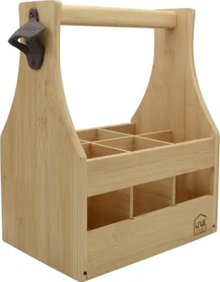 Produktbild von UNUS Flaschenträger Holz Bambus Flaschenhalter für 6 Flaschen