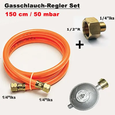 Obrázok produktu pre Redukcia tlaku plynovej hadice + prechodka 1/2 "R x 1/4 "lks adaptér pre plynový sporák gril