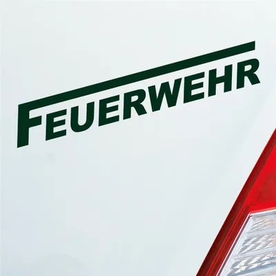 Produktbild von Auto Aufkleber Feuerwehr langes F Leben Retten Löschen Bergen 19x3 cm Dunkelgrün Sticker Heckscheibenaufkleber