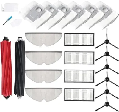 Produktbild von PromoHome® Zubehör Ersatzteile kompatibel mit Roborock Q5 Pro Q5 Pro+ Q8 Max Q8 Max+, 2 Hauptbürsten, 4 Filter, 6 Seitenbürsten, 4
