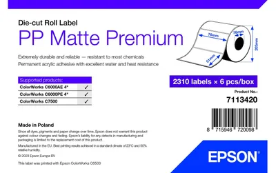Immagine prodotto di Epson 7113420 etichetta per stampante Bianco Etichetta per stampante autoadesiva