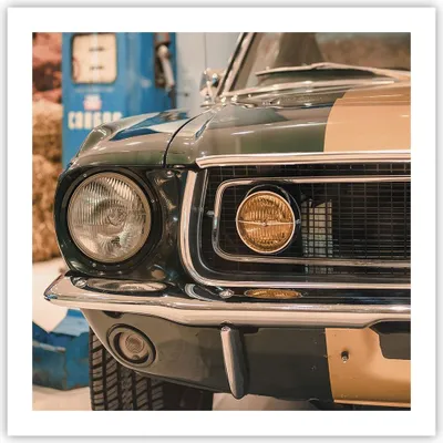Produktbild von Poster - Poster ohne Rahmen - Abdeckung Ford Mustang - 60x60 cm - Wand Bild - Wanddeko - Wandbilder - Kunstposter - Wandposter - Bilder - Kunstdruck - Wanddekoration - Wandbild - P2XAC60x60-4480