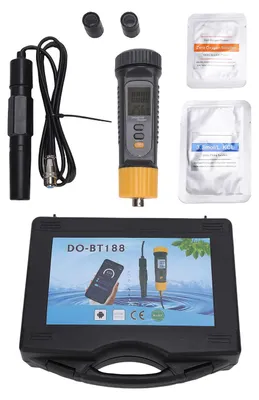 Obrázek produktu pro Digitální měřič rozpuštěného kyslíku s automatickou kompenzací teploty (ATC) a Bluetooth pro aplikaci Tuya, sada pro testování rozpuštěného kyslíku, vhodná pro akvária, jezírka a akvária