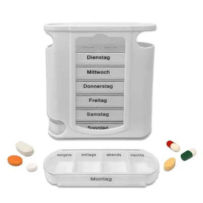 Produktbild von Medikamentendosierer Tablettenbox Pillendose Pillenbox Medikamentenbox 7 Tage morgens mittags abends nachts