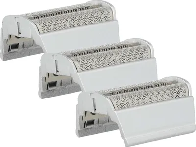 Produktbild von vhbw 3x Doppelscherfolie kompatibel mit Braun 370, 380, 350, 360, 390cc Elektrorasierer + Rahmen, silber