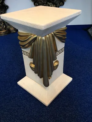 Produktbild von Säule Mäander Style Dekosäule 55cm Griechische Antik Säule Barock Rokoko Podest Handbemalt