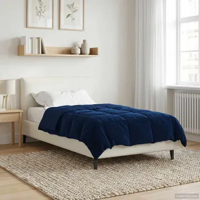 Produktbild von "Schlussverkauf" Winterbettdecke Gepolstert - Dunkelblau 135x200 cm Mikrofaser - Bettdecken C419