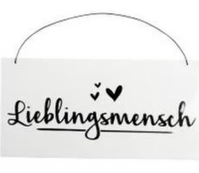 Produktbild von Schild Holz 22x11cm Lieblingsmensch weiss/schw