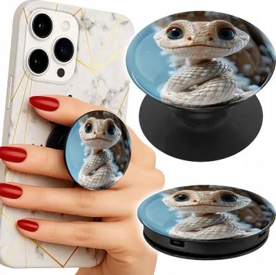 Obrázek produktu pro Držák telefonu na prst Popsocket / tištěný stojan Cute Reptile Snake