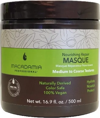 Obrázek produktu pro Macadamia Nourishing Moisture Masque 250ml, 250 ml, Ženy, Barevné vlasy, Poškozené vlasy, Suché vlasy, Proti kudrnacení, Pružnost, Hydratační, Hydratující, Vyživující, Ochana, Posilující, Arganový olej, Glycerin, Makadamový olej, Dávkovač